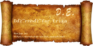 Dörnhöfer Erika névjegykártya